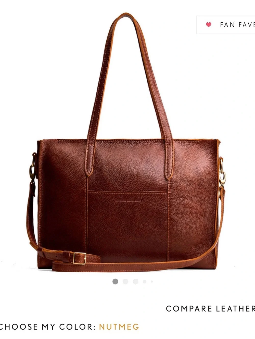Portland Leather Large Lola Zipper Tote in Nutmeg
